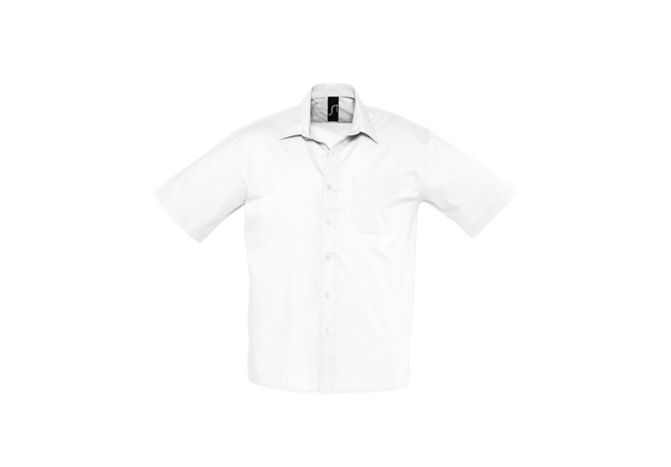 Herenhemd popeline met korte mouw, 95g/m² (L622)
