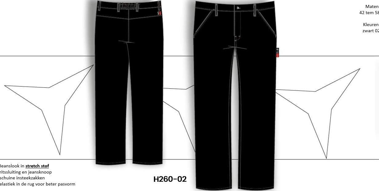 PANTALON DE CHEF STRETCH HOMME H260 – Image 2